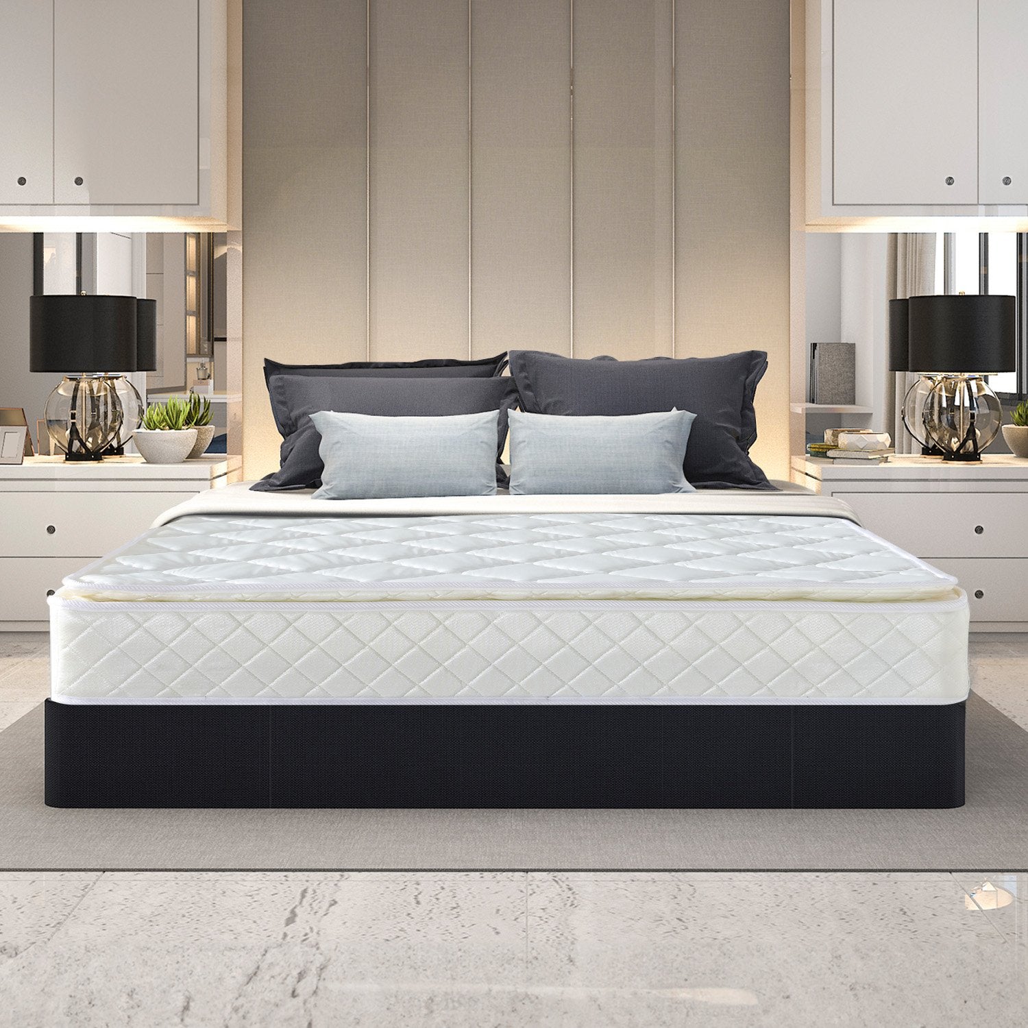 Laura Hill Mattress Queen Size Pillow Top Pocket Spring High Density Foam 22cm V240-MTS-QUN-T22