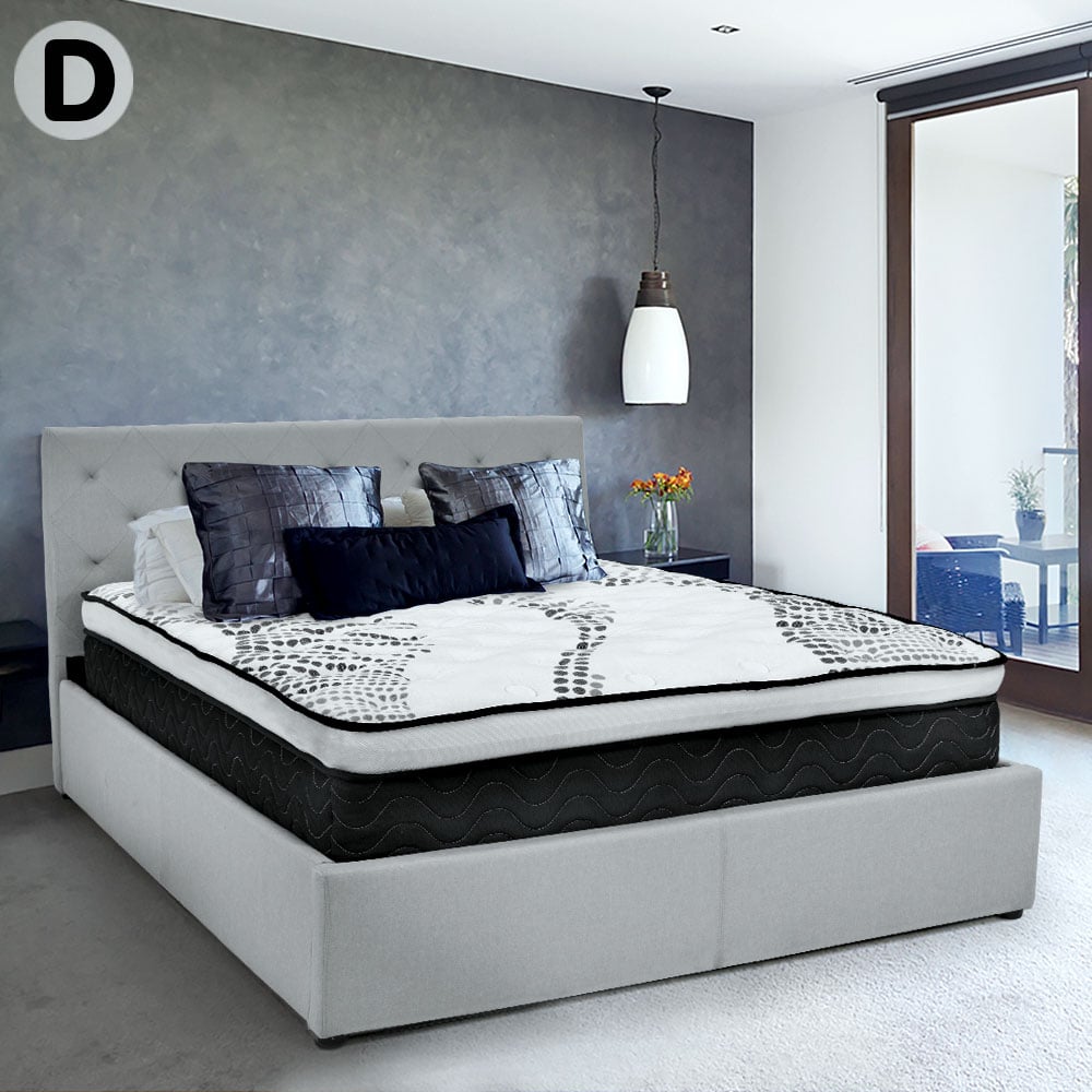 Laura Hill Double Mattress Bed Size Euro Top Topper 5 Zone Spring Foam 32cm V240-MTS-T32-KNT-DB