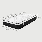 Laura Hill Double Mattress Bed Size Euro Top Topper 5 Zone Spring Foam 32cm V240-MTS-T32-KNT-DB