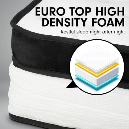 Laura Hill Queen Mattress Bed Size Euro Top 5 Zone Spring Foam 32cm Bedding Pocket V240-MTS-T32-QN