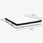 Laura Hill Queen Mattress Bed Size Euro Top 5 Zone Spring Foam 32cm Bedding Pocket V240-MTS-T32-QN