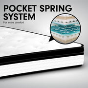 Laura Hill Queen Mattress Bed Size Euro Top 5 Zone Spring Foam 32cm Bedding Pocket V240-MTS-T32-QN