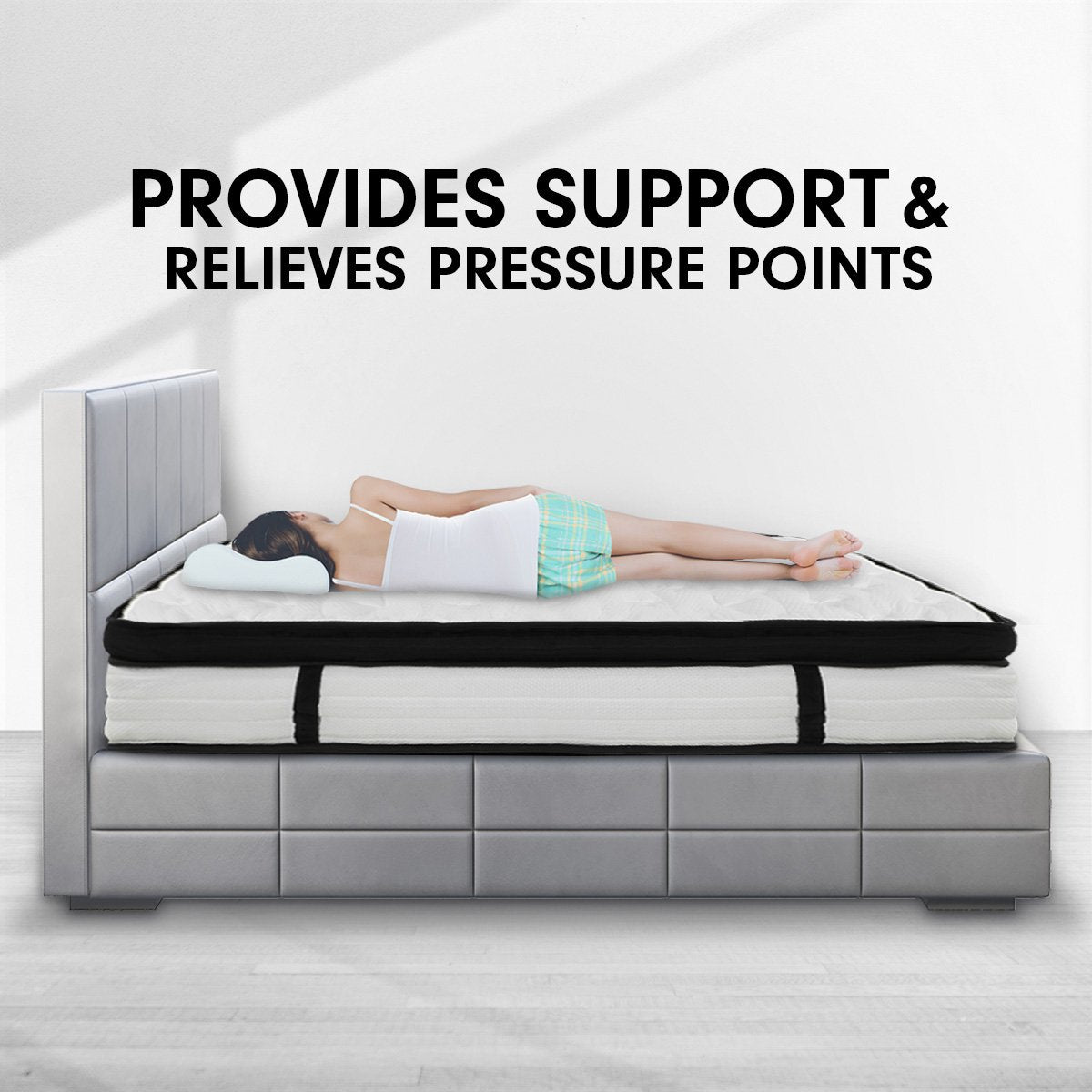 Laura Hill Queen Mattress Bed Size Euro Top 5 Zone Spring Foam 32cm Bedding Pocket V240-MTS-T32-QN