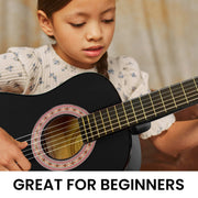 Karrera 34in Acoustic Children Wooden Guitar - Black V240-NC-34-BK