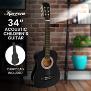 Karrera 34in Acoustic Children Wooden Guitar - Black V240-NC-34-BK