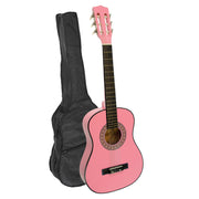 Karrera 34in Acoustic Wooden Childrens Guitar - Pink V240-NC-34-PK
