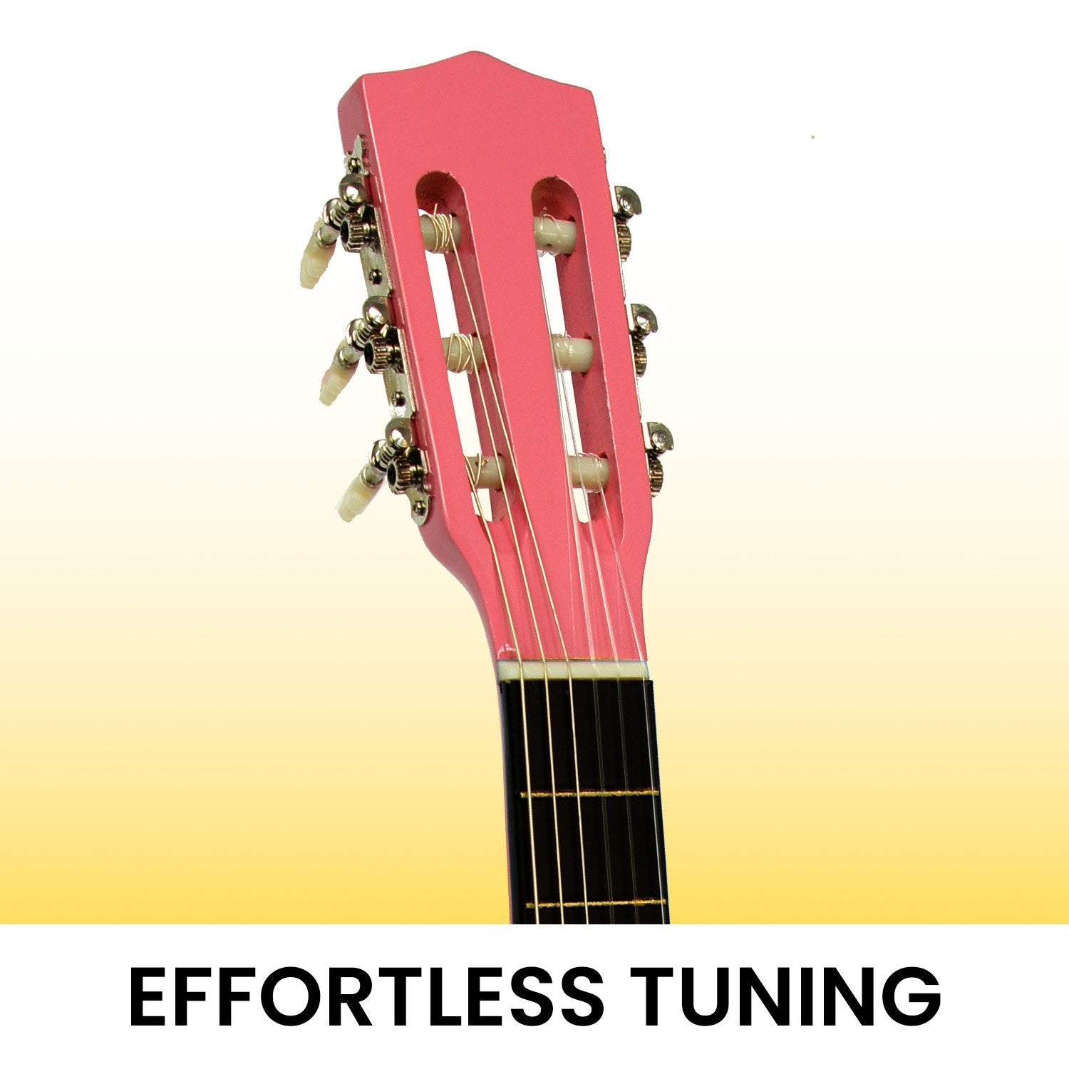 Karrera 34in Acoustic Wooden Childrens Guitar - Pink V240-NC-34-PK