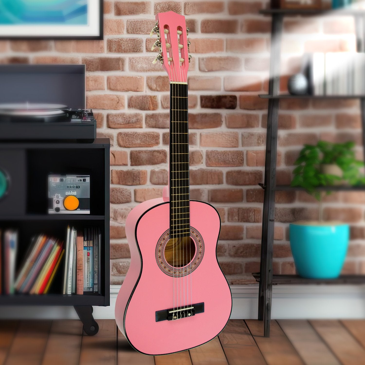 Karrera 34in Acoustic Wooden Childrens Guitar - Pink V240-NC-34-PK