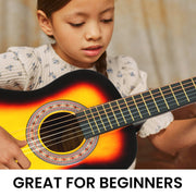 Karrera 34in Acoustic Wooden Childrens Guitar - Sunburst V240-NC-34-SB