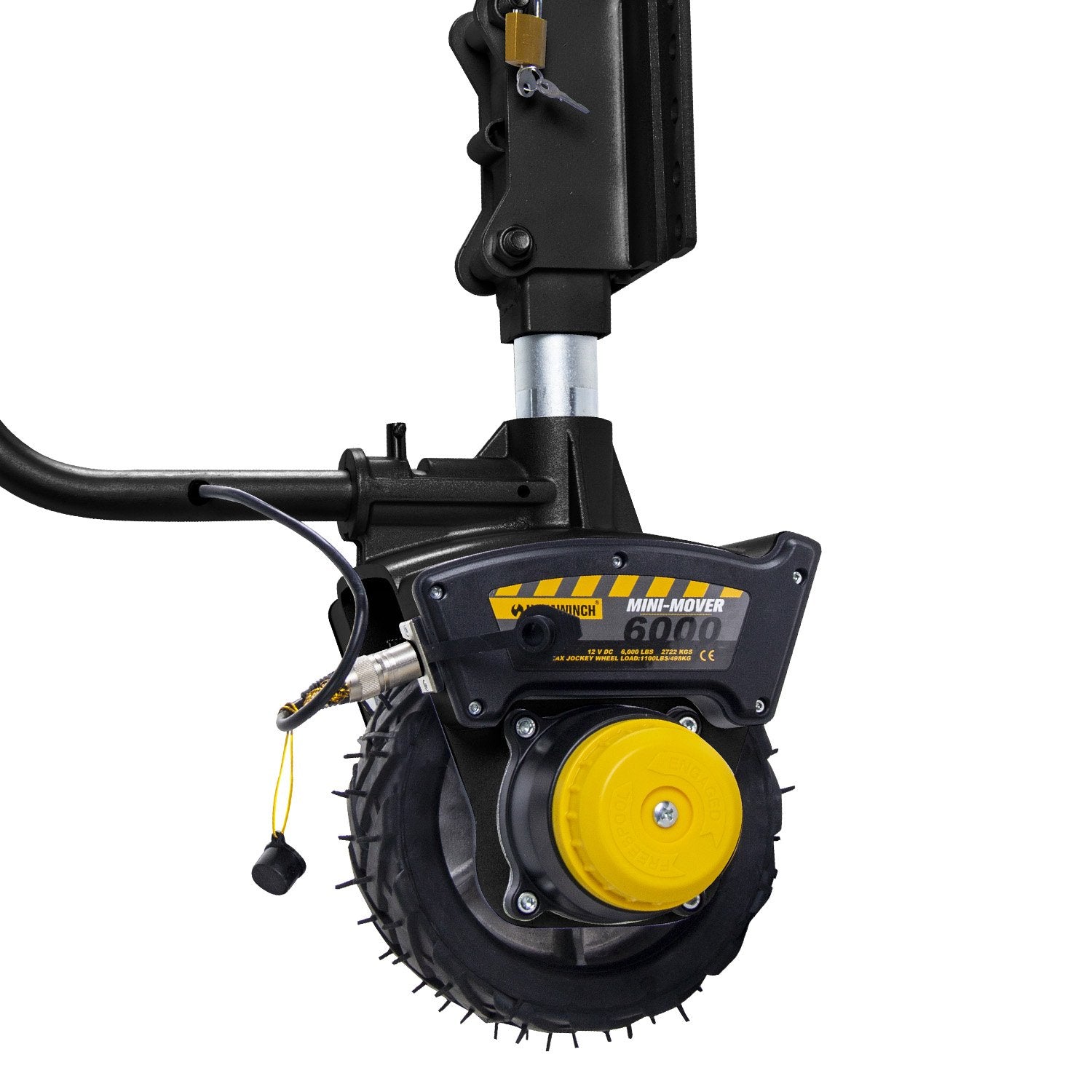 Mini Mover Gen3 12V 550W Electric Motorised Jockey Wheel - Black V240-NT0405-XG3-BK