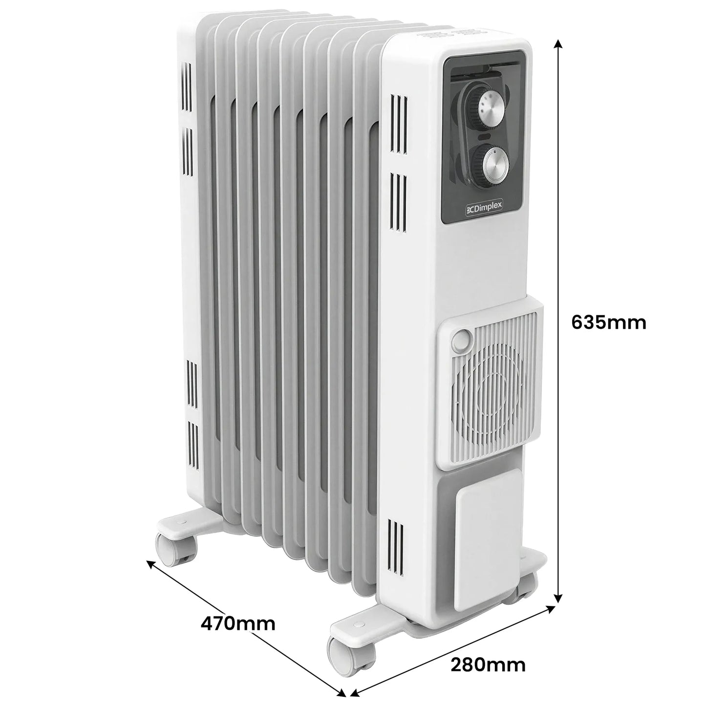 Dimplex 2.4kW Oil Column Heater with Turbo Fan 9 Fin Portable Radiator V240-OCR24FA