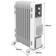 Dimplex 2.4kW Oil Column Heater with Turbo Fan 9 Fin Portable Radiator V240-OCR24FA