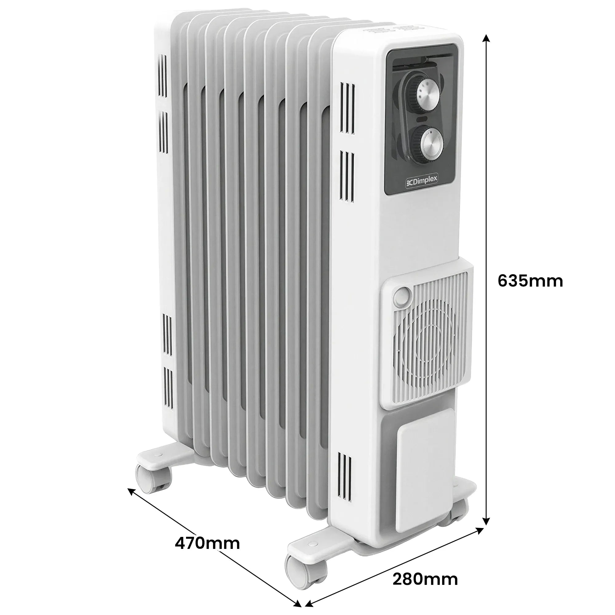 Dimplex 2.4kW Oil Column Heater with Turbo Fan 9 Fin Portable Radiator V240-OCR24FA