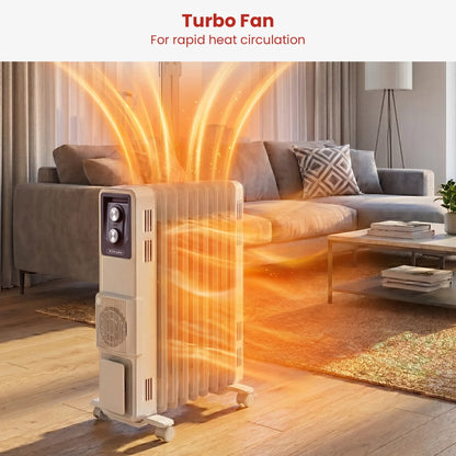 Dimplex 2.4kW Oil Column Heater with Turbo Fan 9 Fin Portable Radiator V240-OCR24FA