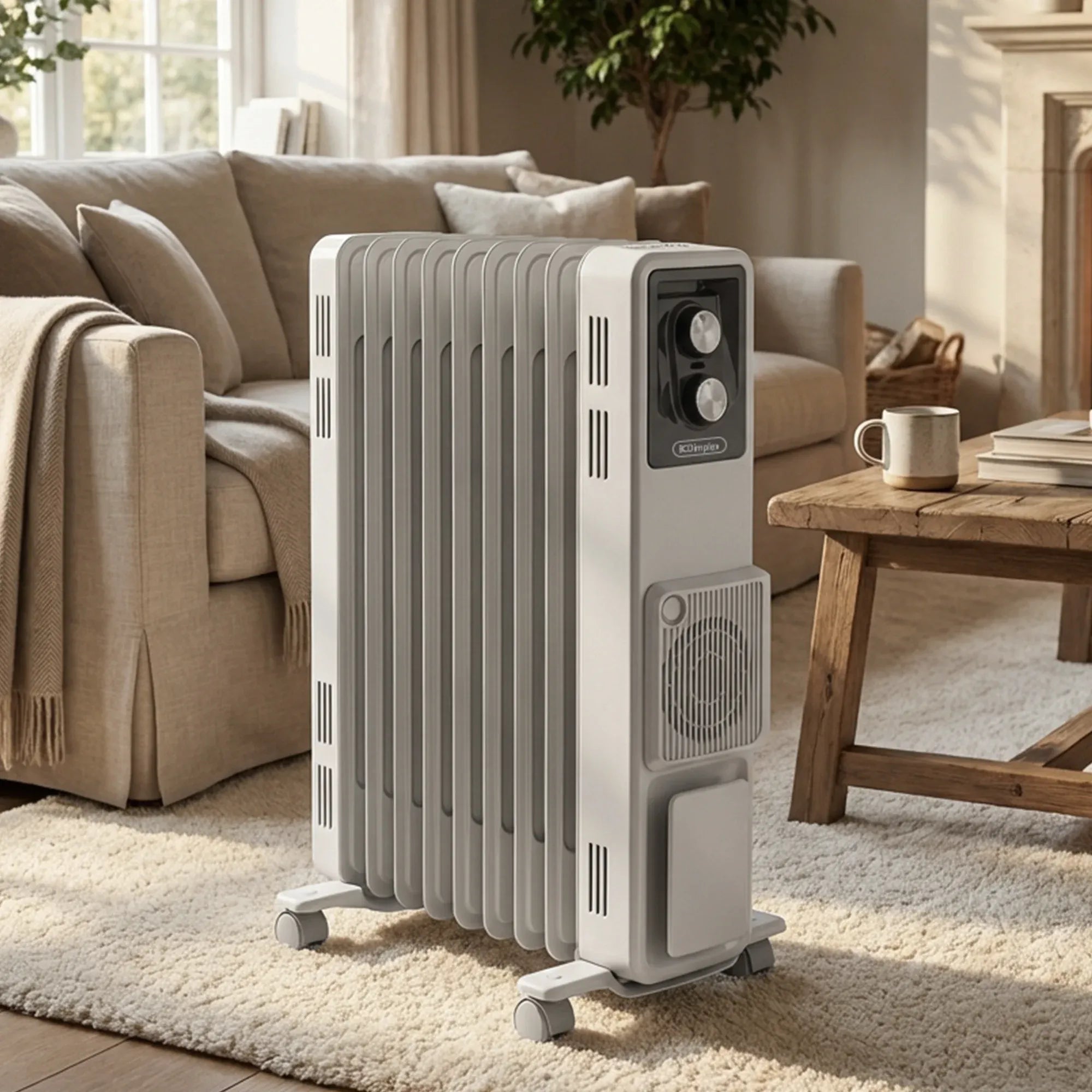 Dimplex 2.4kW Oil Column Heater with Turbo Fan 9 Fin Portable Radiator V240-OCR24FA