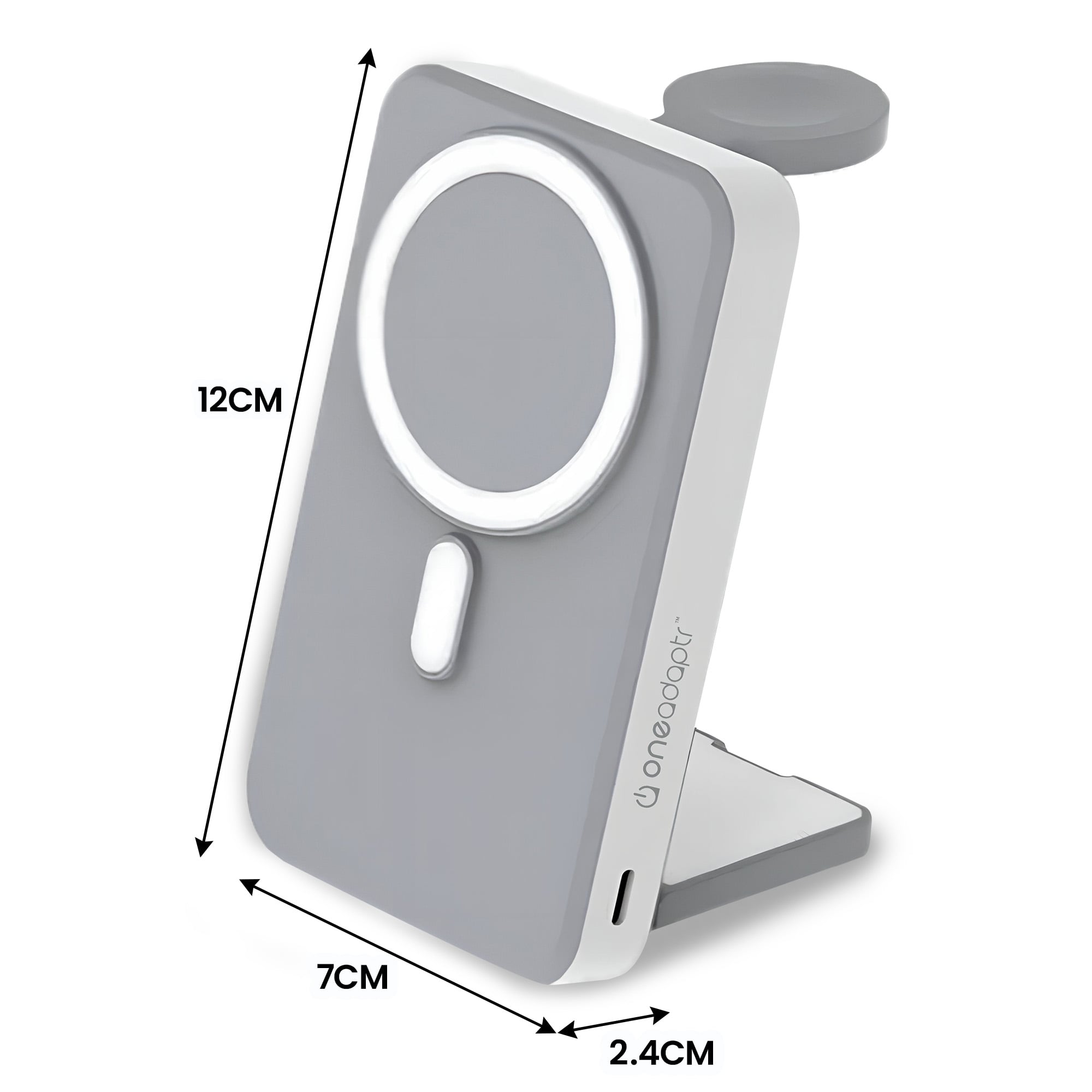 OneAdaptr OneGo Grey 5 in 1 MagSafe Charging Stand Power Bank V240-OG-B10GY