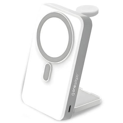 OneAdaptr OneGo White 5 in 1 MagSafe Charging Stand Power Bank V240-OG-B10WH