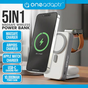 OneAdaptr OneGo White 5 in 1 MagSafe Charging Stand Power Bank V240-OG-B10WH