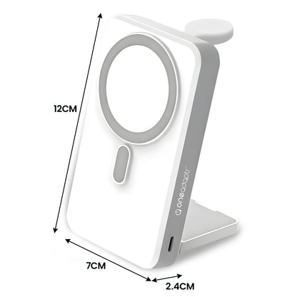 OneAdaptr OneGo White 5 in 1 MagSafe Charging Stand Power Bank V240-OG-B10WH