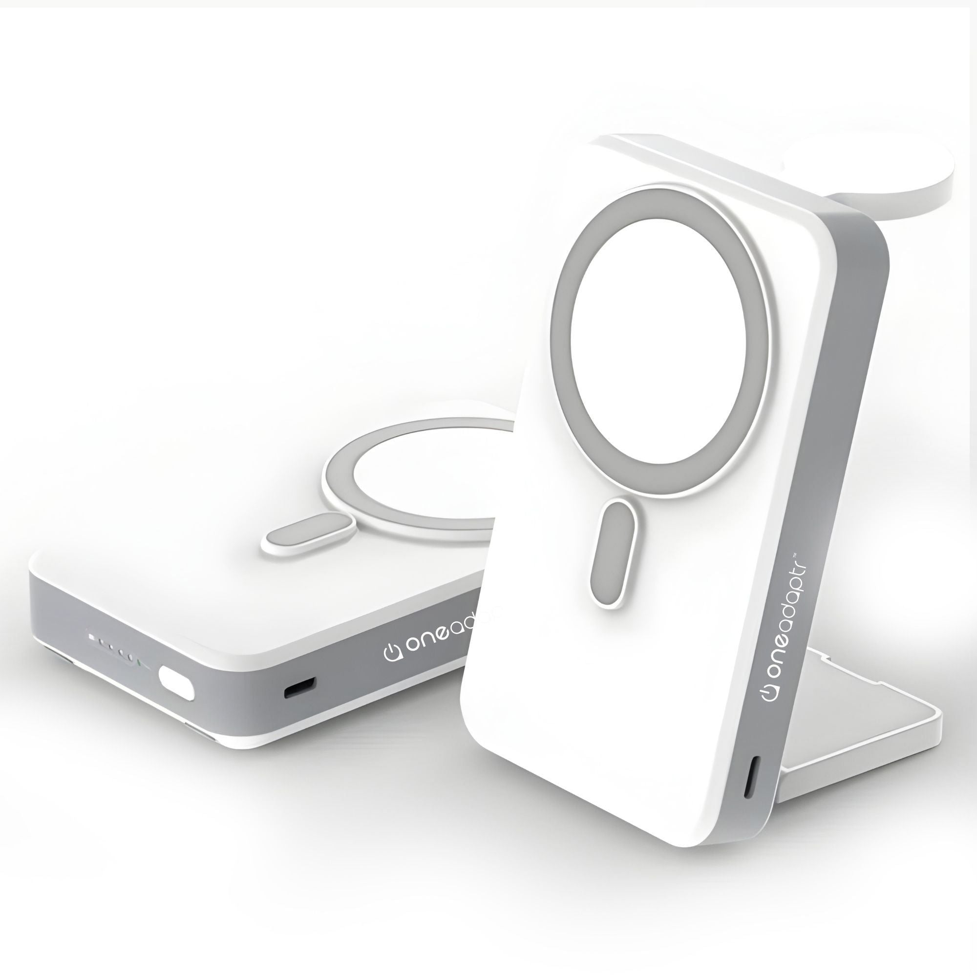 OneAdaptr OneGo White 5 in 1 MagSafe Charging Stand Power Bank V240-OG-B10WH