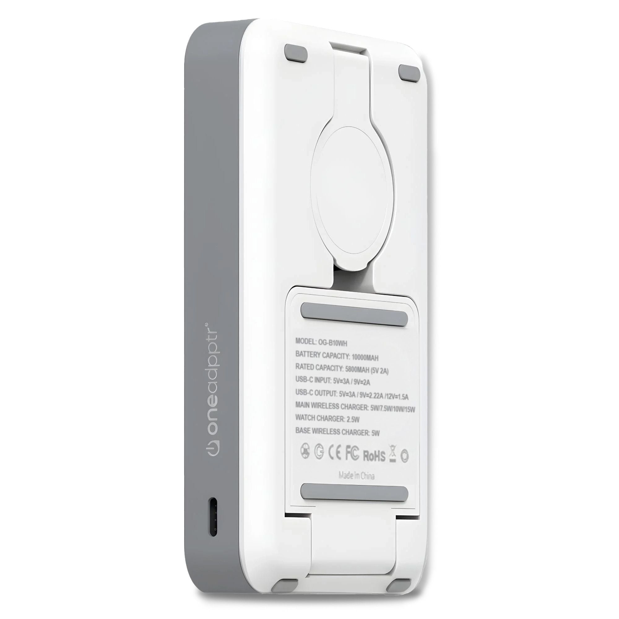 OneAdaptr OneGo White 5 in 1 MagSafe Charging Stand Power Bank V240-OG-B10WH