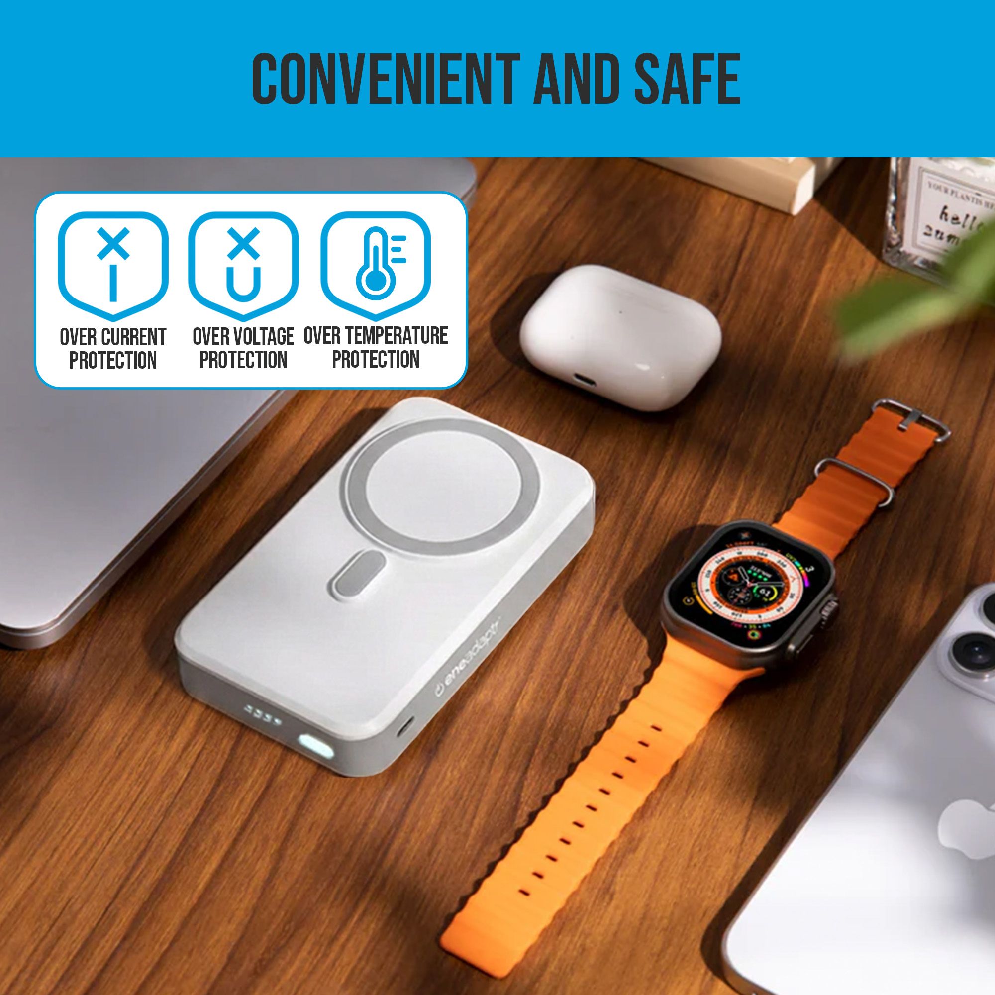 OneAdaptr OneGo White 5 in 1 MagSafe Charging Stand Power Bank V240-OG-B10WH