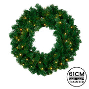 Christabelle 61cm Chadwick Christmas Wreath with LED Lights Front Door Decoration Ornament V240-OPCG61