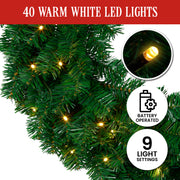 Christabelle 61cm Chadwick Christmas Wreath with LED Lights Front Door Decoration Ornament V240-OPCG61