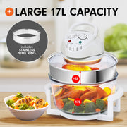 Pronti 17l Digital Turbo Convection Oven Electric Cooker Air Fryer 1400w Cook V240-OVN-17L-A15-WH