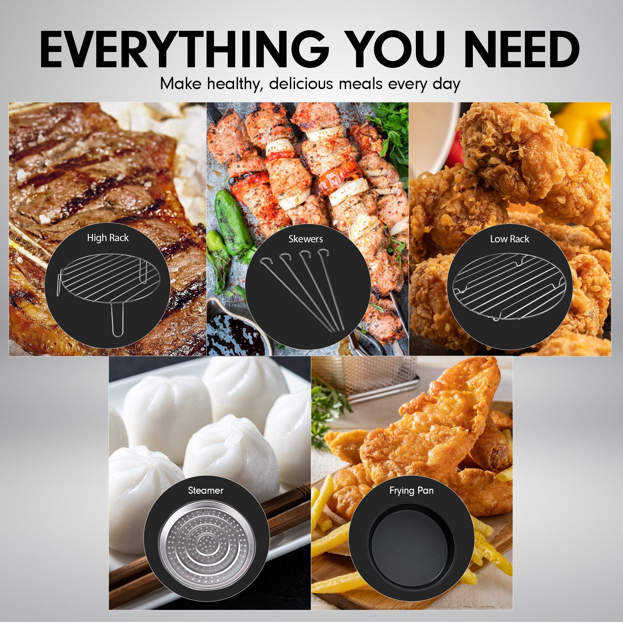 Pronti 17l Digital Turbo Convection Oven Electric Cooker Air Fryer 1400w Cook V240-OVN-17L-A15-WH