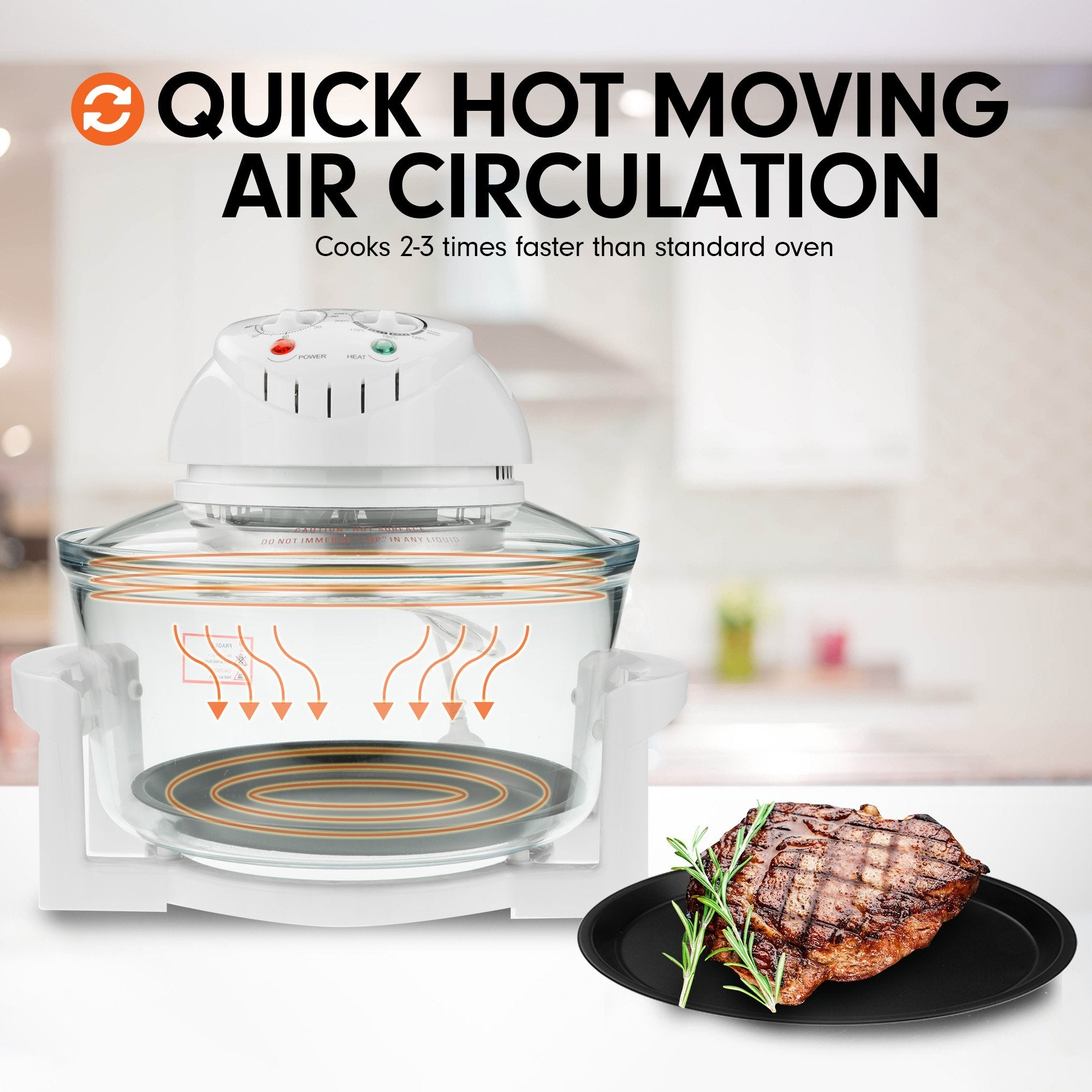 Pronti 17l Digital Turbo Convection Oven Electric Cooker Air Fryer 1400w Cook V240-OVN-17L-A15-WH