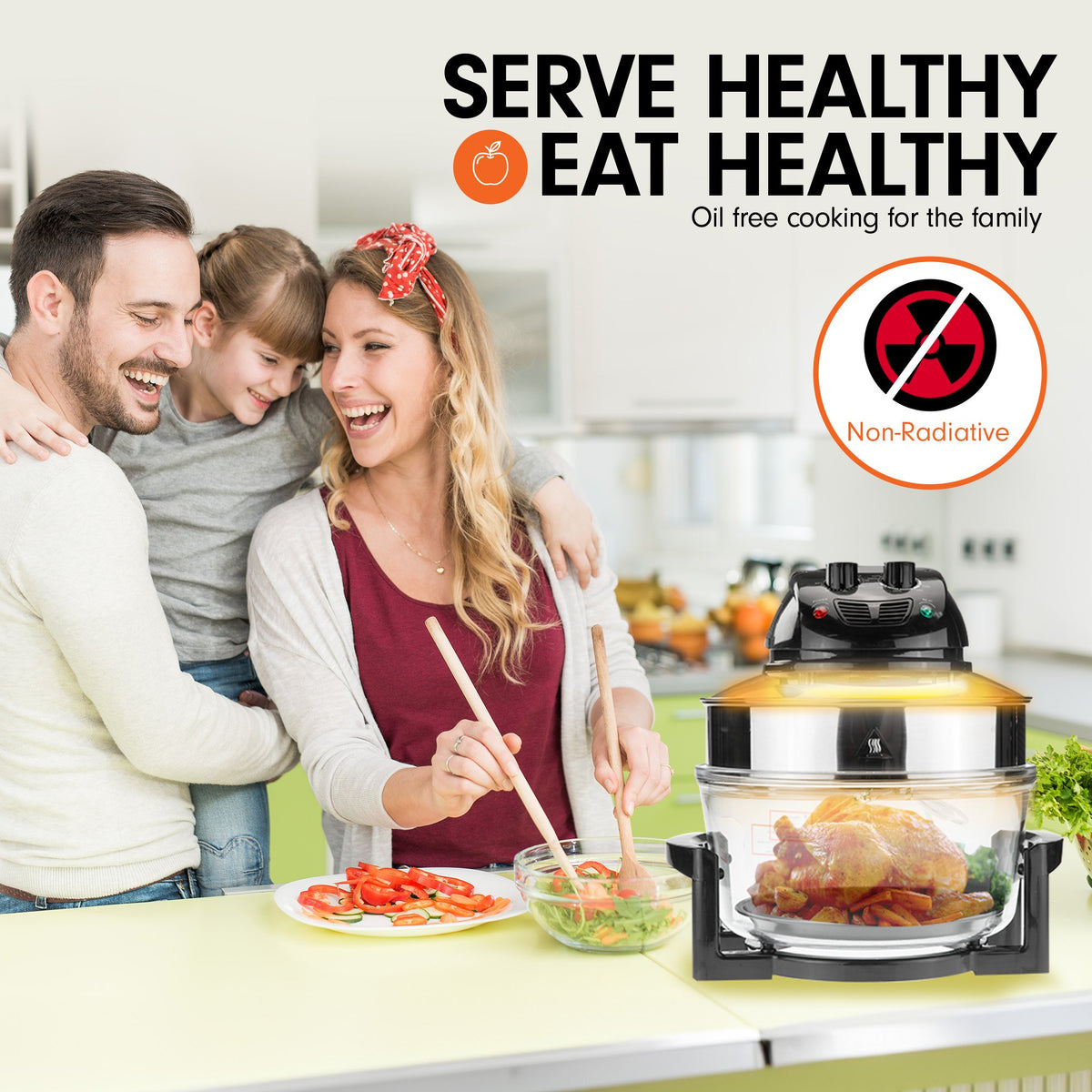 Pronti 17L Family Turbo Convection Oven Broiler Cooker - A18 Black V240-OVN-17L-A18-BK