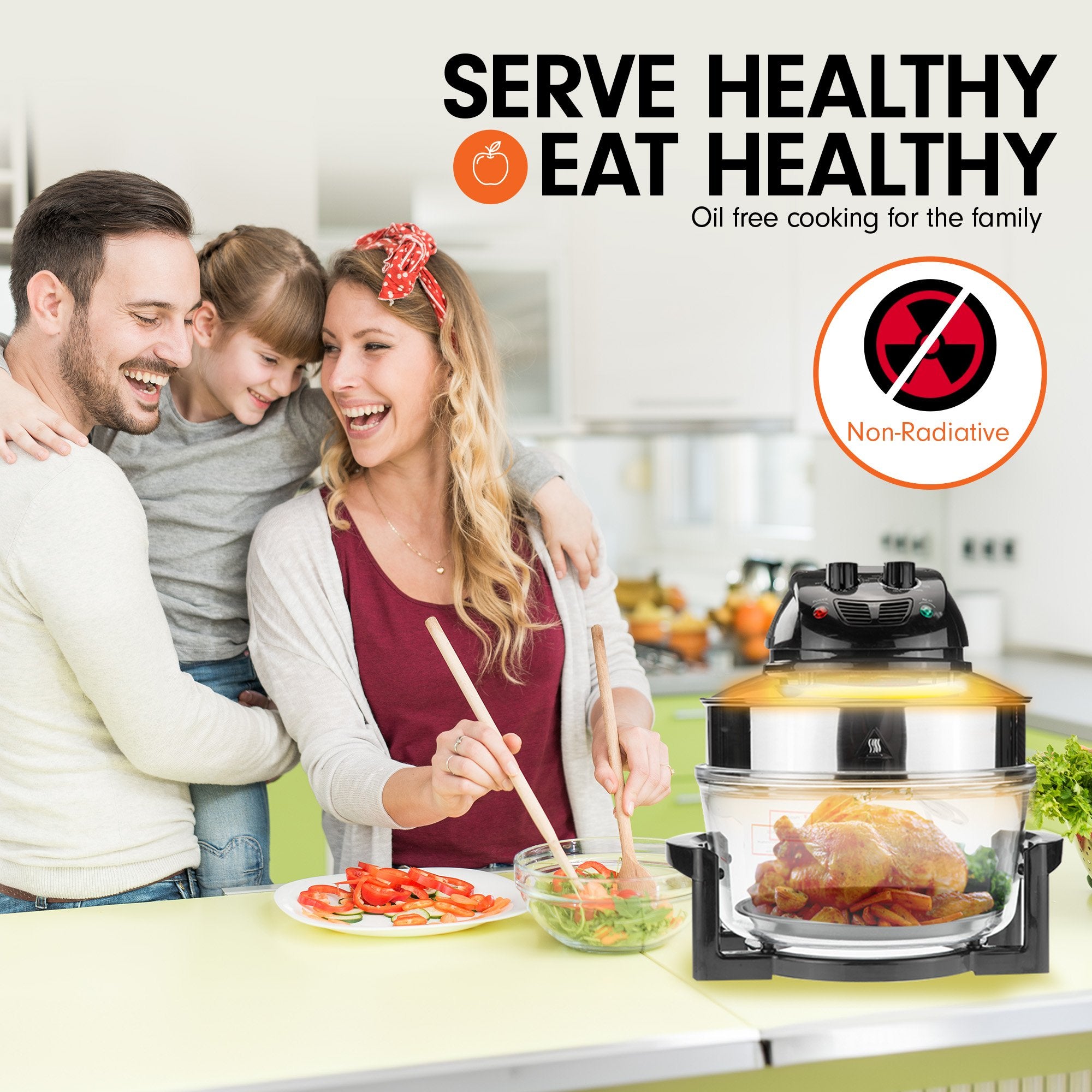 Pronti 17L Family Turbo Convection Oven Broiler Cooker - A18 Black V240-OVN-17L-A18-BK