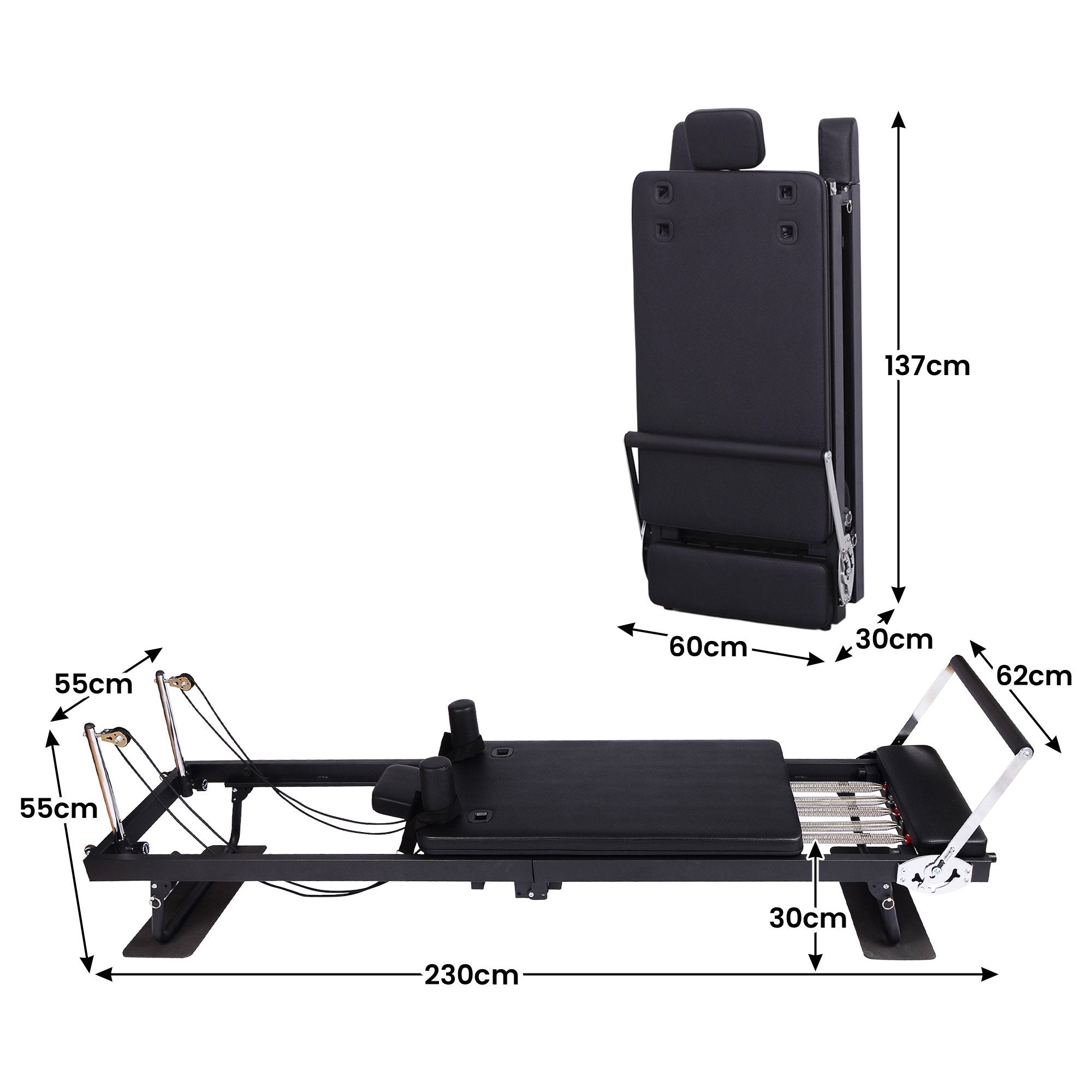 Powertrain Aria Steel Foldable Pilates Board Reformer Multifunctional Core Exercise Set Ab Trainer With V240-PLT-CHY-S03-BK