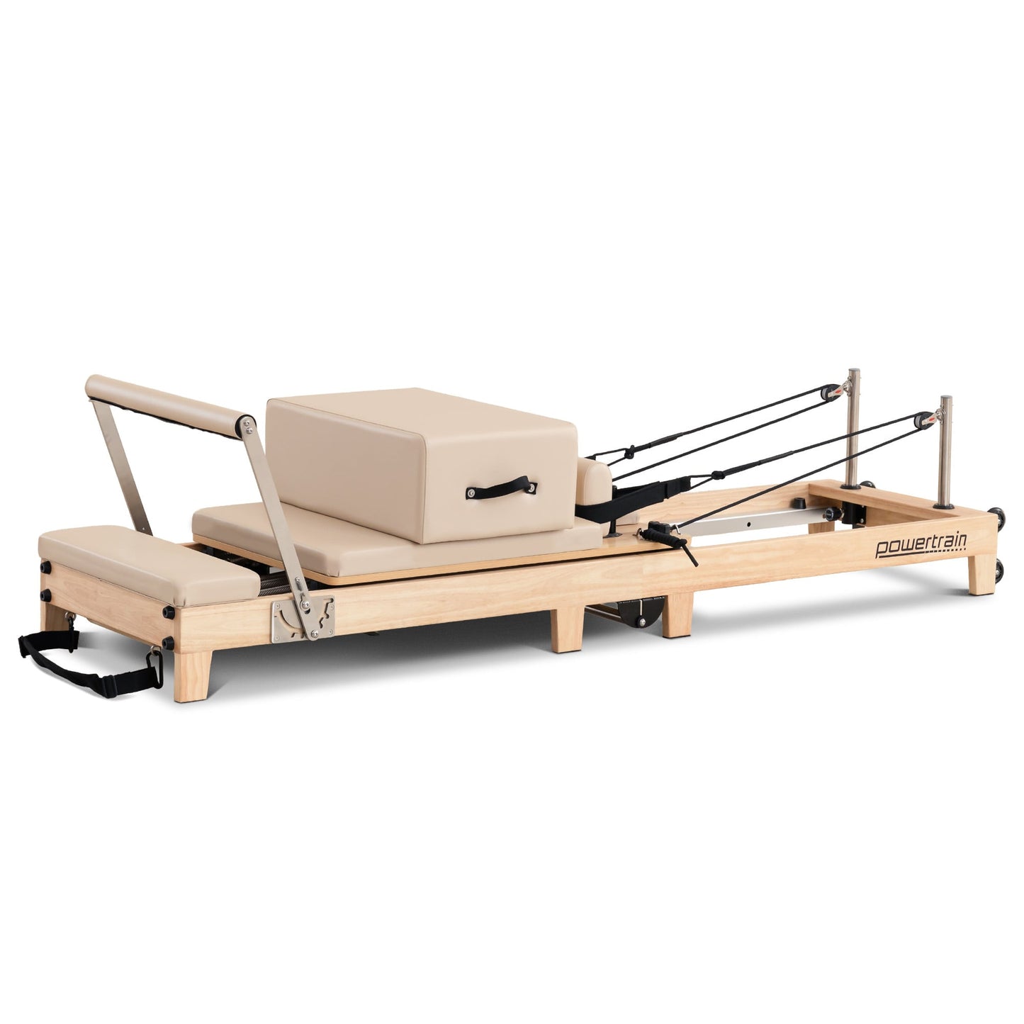 Powertrain Selina Pilates Reformer Machine Wooden Folding Multifunctional Home Gym Equipment with Jumpboard & V240-PLT-JYI-F2W-BE