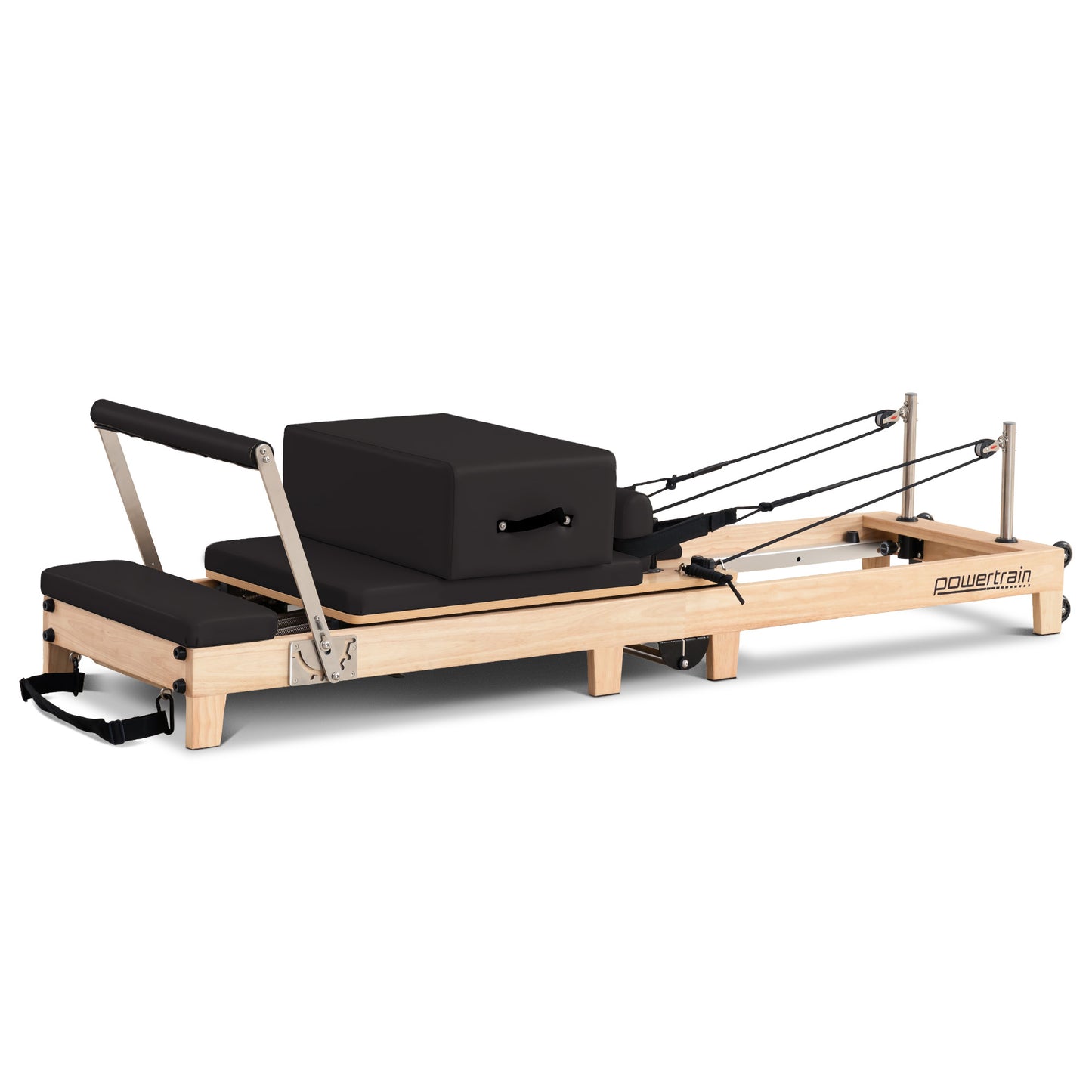 Powertrain Selina Pilates Reformer Machine Wooden Folding Multifunctional Home Gym Equipment with Jumpboard & V240-PLT-JYI-F2W-BK