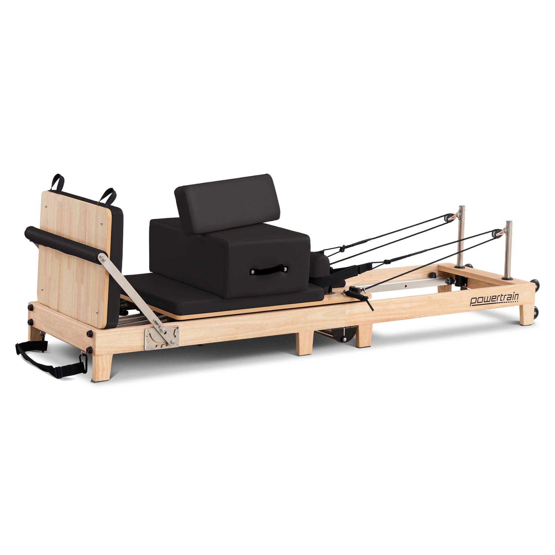 Powertrain Selina Pilates Reformer Machine Wooden Folding Multifunctional Home Gym Equipment with Jumpboard & V240-PLT-JYI-F2W-BK