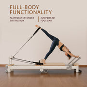 Powertrain Velora Beige Aluminium Foldable Pilates Board Reformer Multifunctional Core Exercise Set Ab V240-PLT-JYI-F5A-BE