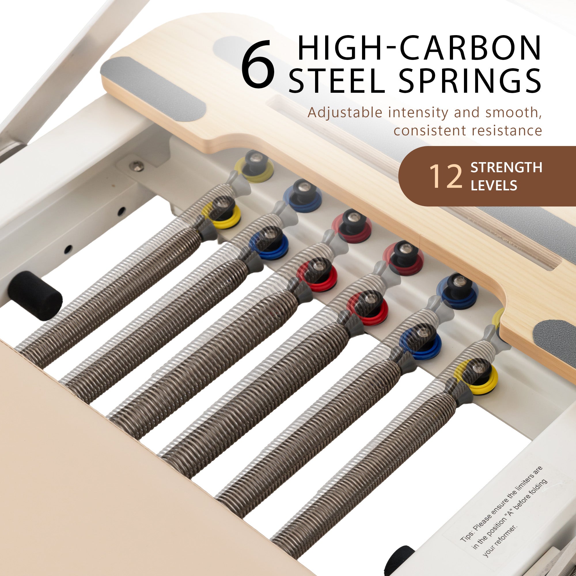 Powertrain Velora Beige Aluminium Foldable Pilates Board Reformer Multifunctional Core Exercise Set Ab V240-PLT-JYI-F5A-BE