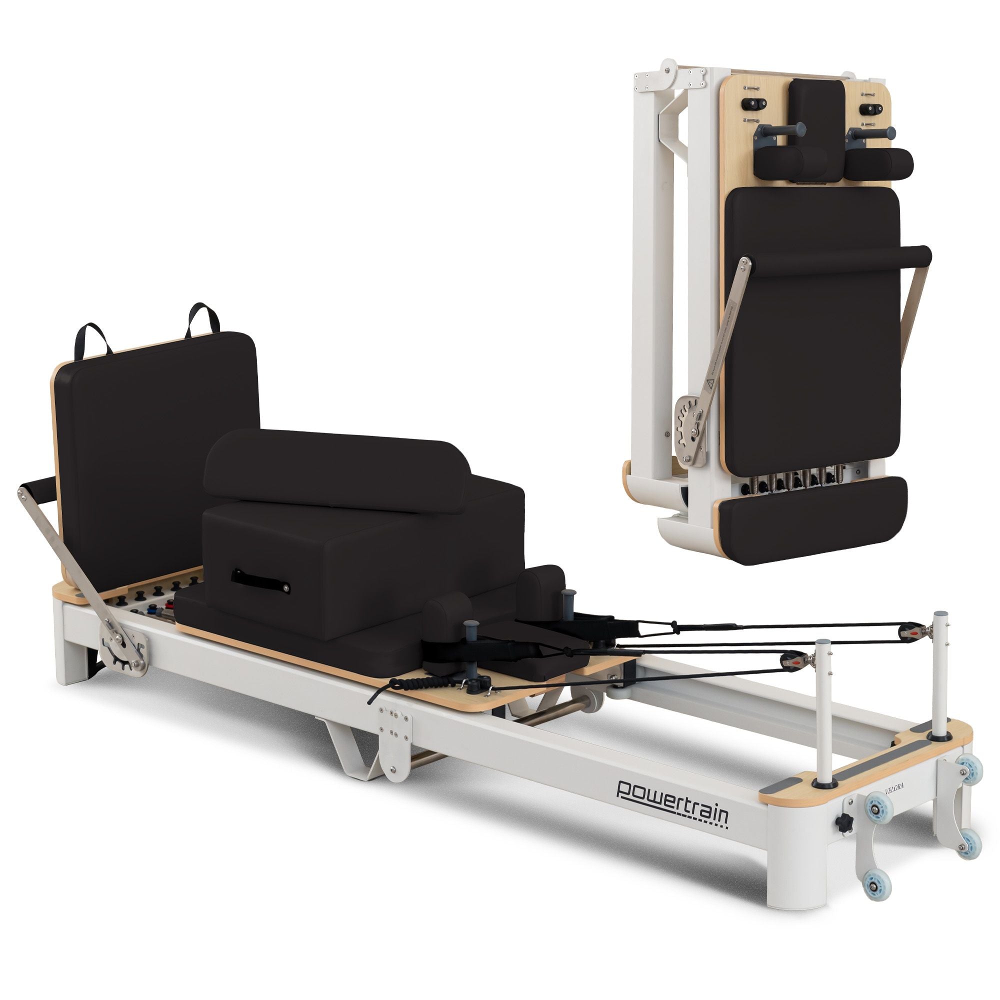 Powertrain Velora Black Aluminium Foldable Pilates Board Reformer Multifunctional Core Exercise Set Ab V240-PLT-JYI-F5A-BK