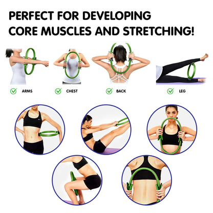 Powertrain Pilates Ring Band Yoga Home Workout Exercise Band Green V240-PLT-RNG-GN