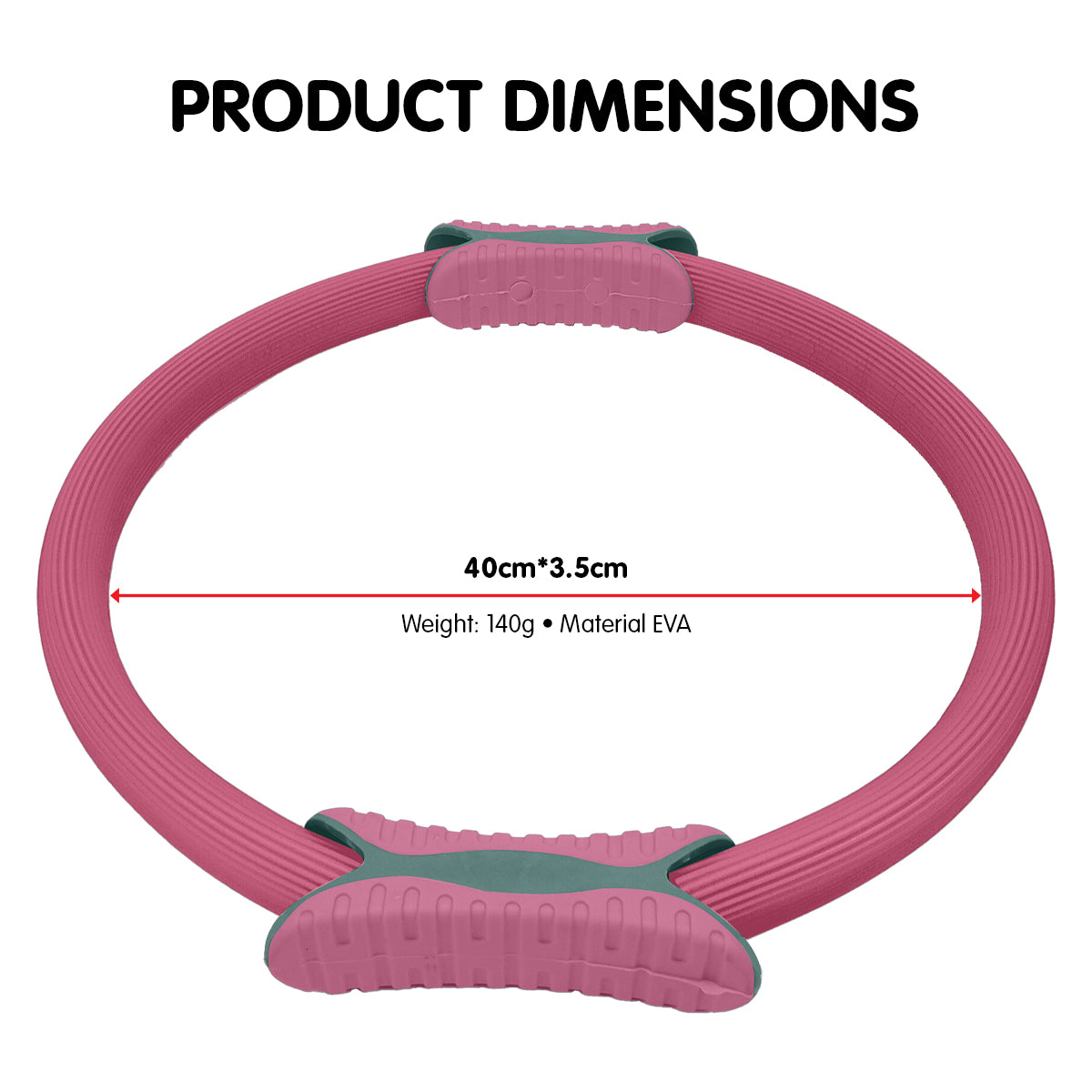 Powertrain Pilates Ring Band Yoga Home Workout Exercise Band Pink V240-PLT-RNG-PK