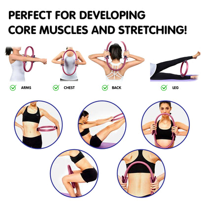 Powertrain Pilates Ring Band Yoga Home Workout Exercise Band Pink V240-PLT-RNG-PK