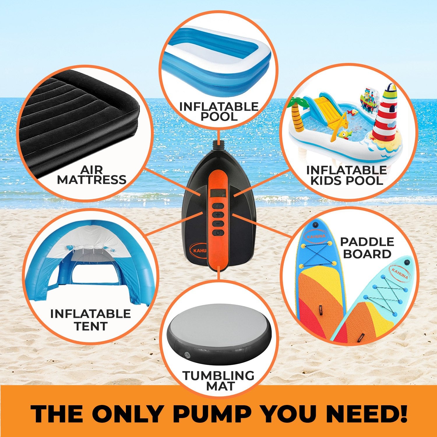 Kahuna Portable Electric Air Pump 12V for Inflatable Paddle Boards V240-PMP-KDO-781