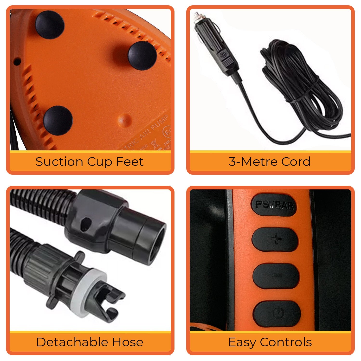 Kahuna Portable Electric Air Pump 12V for Inflatable Paddle Boards V240-PMP-KDO-781