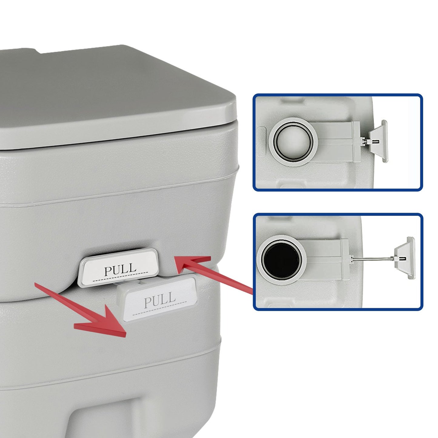 Wallaroo 20l Camping Portable Toilet Press Flush Pump V240-PTL-MAS-20L-001