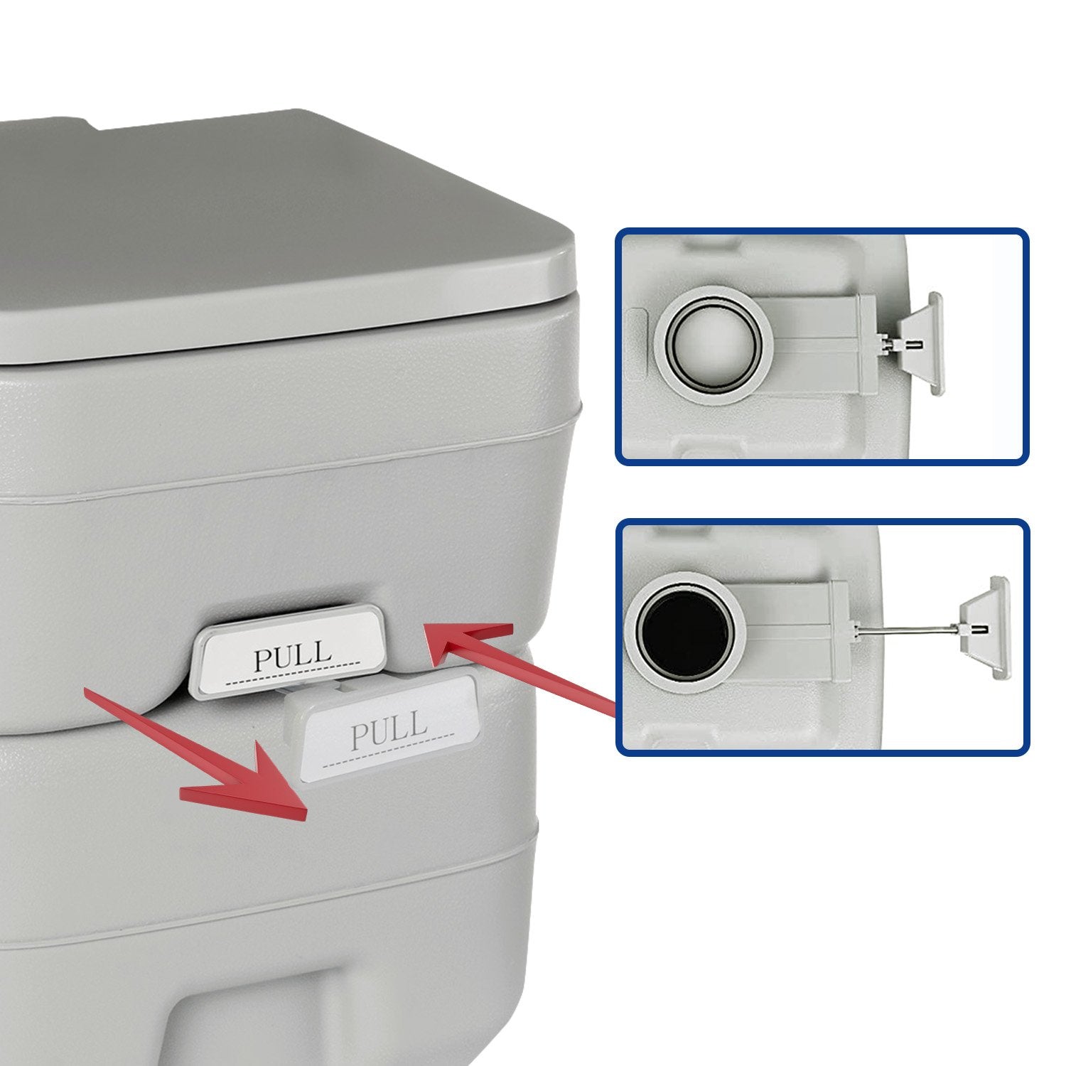 Wallaroo 20l Camping Portable Toilet Press Flush Pump V240-PTL-MAS-20L-001