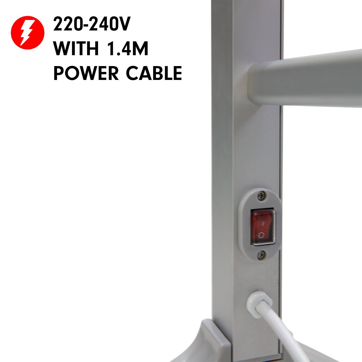 Pronti Heated Towel Rack Electric Bathroom Towel Rails Warmer Ev-160- Silver V240-PTR-EVA-160-SL