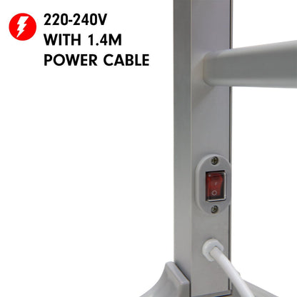 Pronti Heated Towel Rack Electric Bathroom Towel Rails Warmer Ev-160- Silver V240-PTR-EVA-160-SL