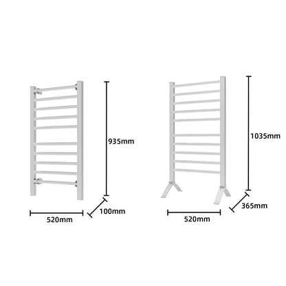 Pronti Heated Towel Rack With Timer Wall-mounted Freestanding Electric 160 Watts V240-PTR-EVA-160-TM